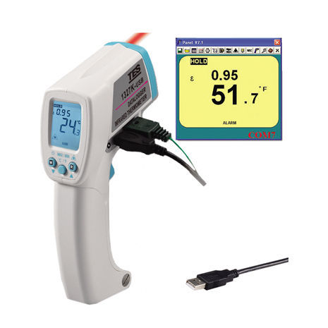 Termometro a infrarossi - TES-1327KUSB - TES Electrical Electronic Corp. - a doppia scala / °C / °F