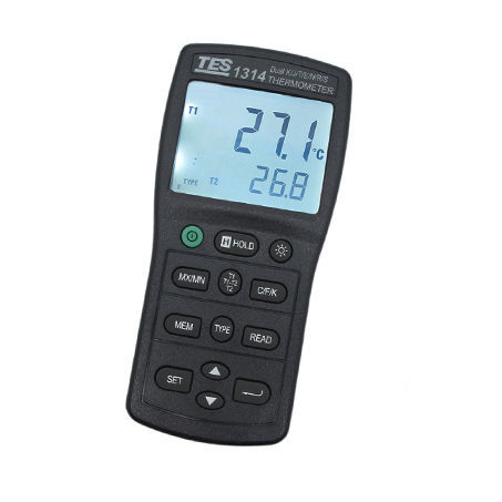 Termometro a termocoppia - TES-1314 - TES Electrical Electronic Corp. - con display LCD / °C / °F