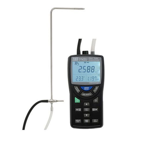Anemometro a tubi di Pitot - TES-314 series - TES Electrical Electronic Corp. - digitale / portatile / USB