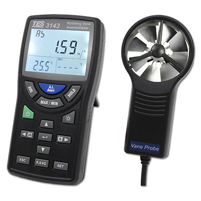 Anemometro a elica - TES-3143 - TES Electrical Electronic Corp. - digitale / portatile