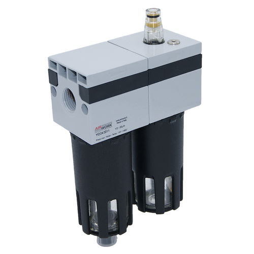 Filtro regolatore lubrificatore ad aria - YO series - A&T Fluid solutions - con raccordo a vite / semiautomatico