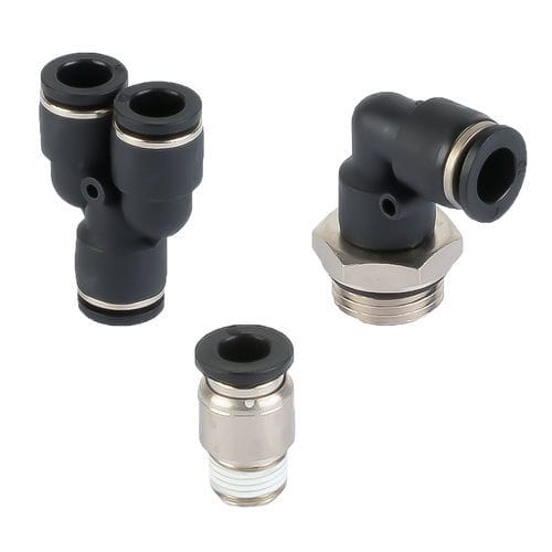 Raccordo push-in - P series - A&T Fluid solutions - pneumatico / a gomito / a T