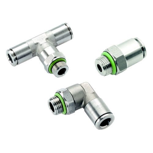 Raccordo in acciaio inossidabile - A100X series - A&T Fluid solutions - pneumatico / push-in / a gomito