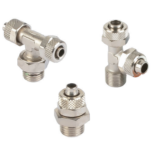Raccordo push-to-lock - C300 series - A&T Fluid solutions - pneumatico / a gomito / a T