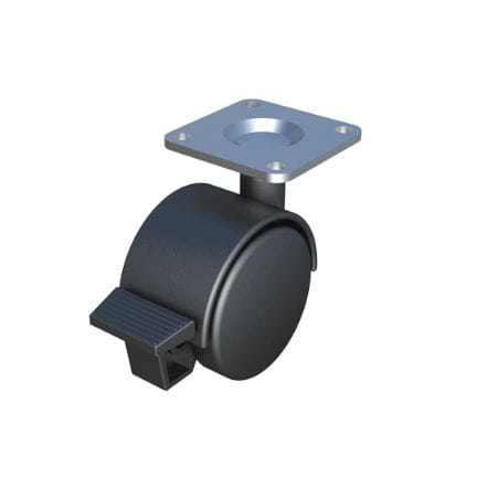 Ruota fissa - RSIT - ISC PLASTIC PARTS - con piastra girevole / con freno / per arredamento