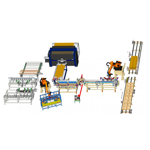 Linea di imballaggio per multiprodotti - Box Design 401 - Panotec - per pannelli / per profilati / per porta