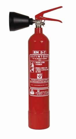 Estintore a gas (CO2) - 2 kg, 34B | CO20200M/EN3 - Pii Srl - portatile