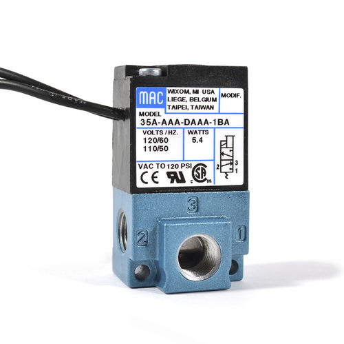 Distributore pneumatico a valvola - 35 series - MAC Valves - azionato tramite solenoide / a comando diretto / a 3/2 vie