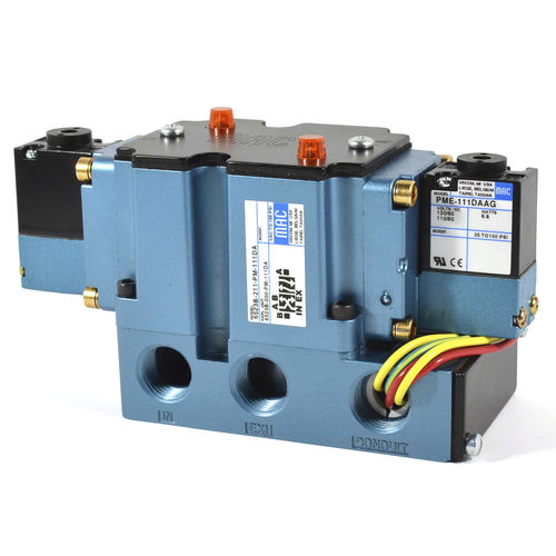 Distributore pneumatico a cassetto - 6500 series - MAC Valves - azionato tramite solenoide / a comando assistito / a 4/2 vie