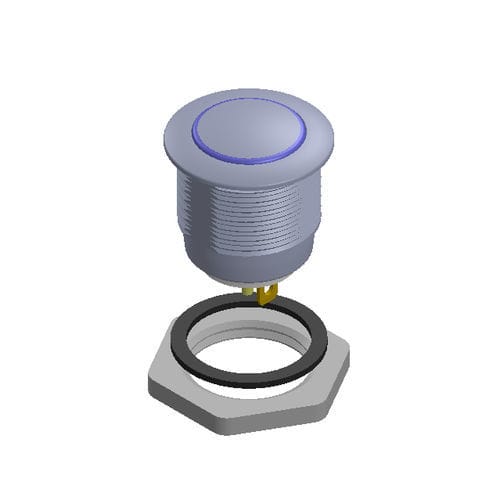 Interruttore A Pulsante In Metallo Illuminato Anello Da 16mm - Foto 3