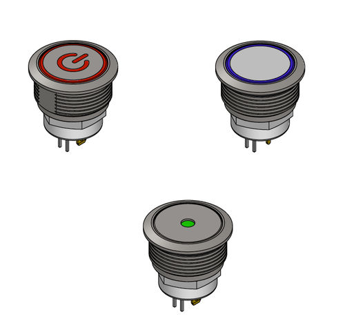 Pulsante tattile - W48M series - LUMEX - impermeabile all'acqua / IP67 / in metallo
