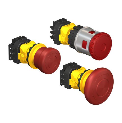 Pulsante montato su pannello - SSA-EB series - BANNER ENGINEERING CORP. - di arresto di emergenza / IP65 / luminoso