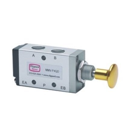 Distributore pneumatico con interruttore a pulsante - MMV-P - Clippard - a cassetto / a 3 vie