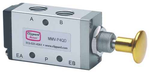 Distributore pneumatico a cassetto - MMV-P4QM - Clippard - con azionamento manuale / a 3 vie / a 4 vie