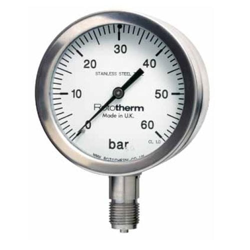 Manometro con quadrante - SPG series - British Rototherm Co. Ltd - filettato / NPT 1/2 / in acciaio inossidabile