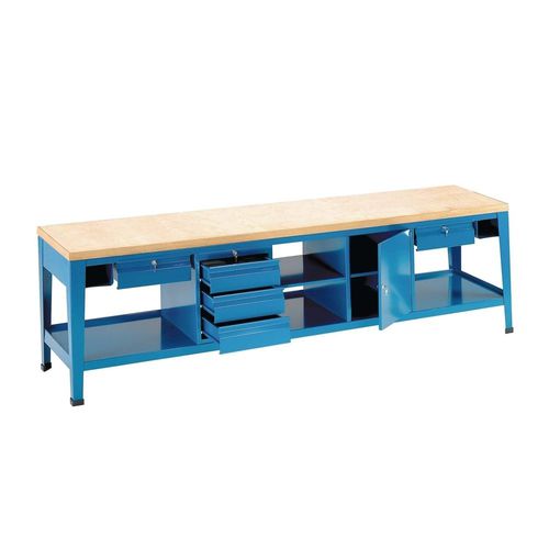 Banco da lavoro in faggio - 210/L - ARMECO - per officina / monoblocco / 5 cassetti