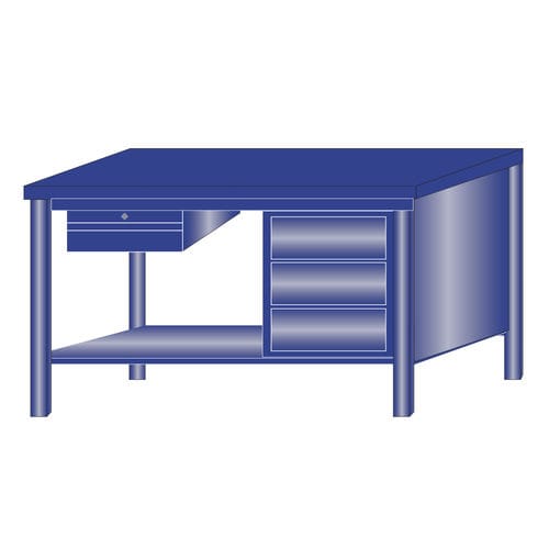 Banco da lavoro in metallo - 217/FE - ARMECO - per officina / monoblocco / 4 cassetti