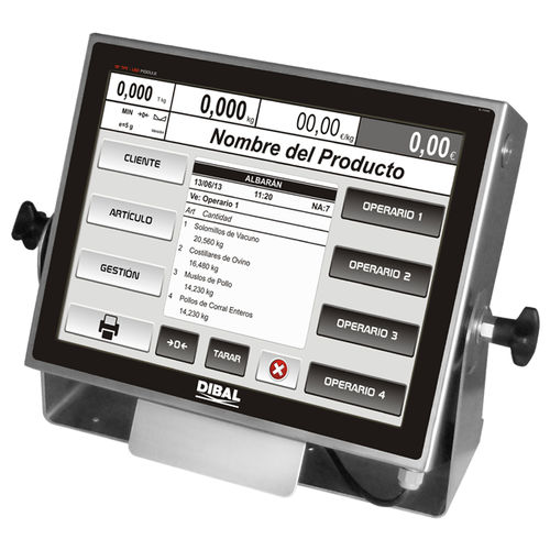 Indicatore di peso con touch screen - VT-800 - DIBAL, S.A. - benchtop / a parete / IP65