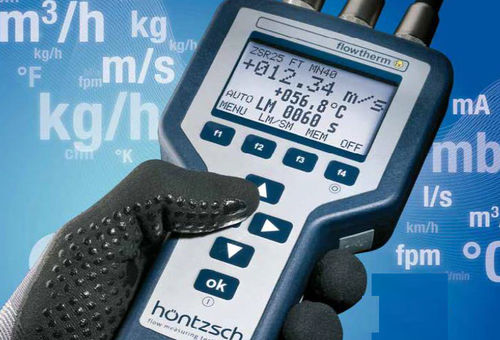 Monitor di portata volumetrico - FLOWTHERM Ex - Höntzsch GmbH & Co KG - per gas / palmare / con uscita analogica