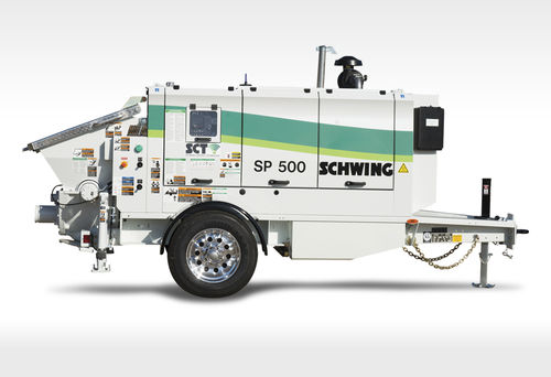Pompa per calcestruzzo montata su rimorchio - SP 500 - SCHWING GmbH - per cantiere / diesel / elettrica