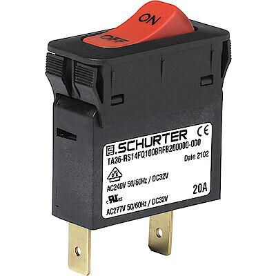 Interruttore termico - TA36  series - SCHURTER - 2 poli / unipolare / tipo interruttore a oscillazione