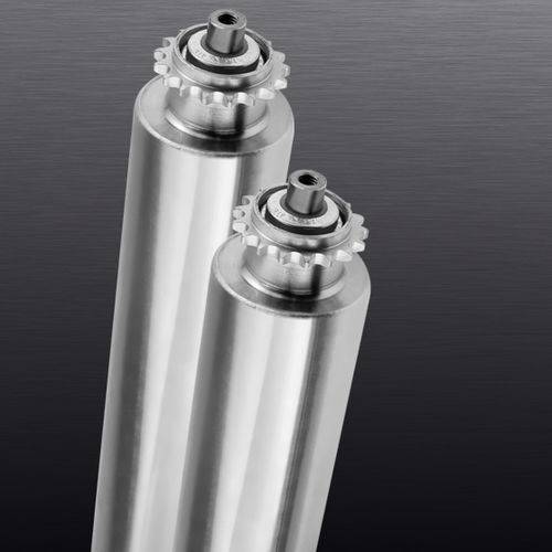 Rullo trasportatore con trasmissione a catena - OMEGA 1R-1RD - roll-ven spa - in PVC / in acciaio inossidabile / resistente all'abrasione