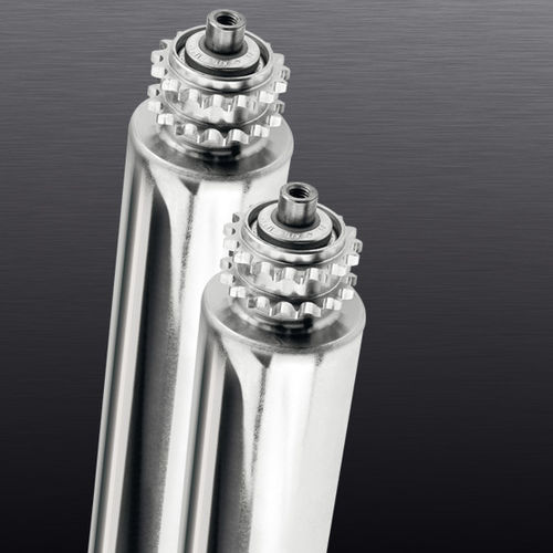 Rullo trasportatore con trasmissione a catena - OMEGA 2R - roll-ven spa - in PVC / in acciaio inossidabile / resistente all'abrasione