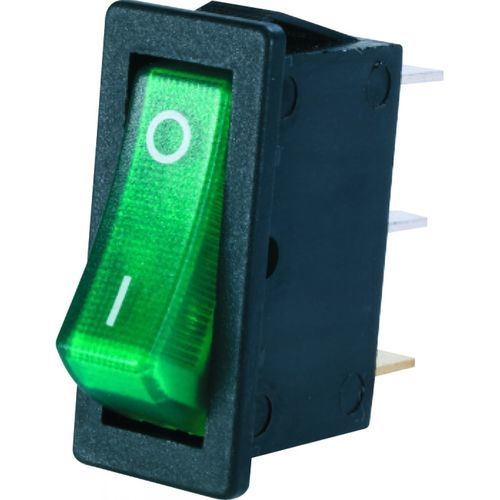 Interruttore a bascula - 44 - COMESTERO SISTEMI - unipolare / luminoso / a LED verde