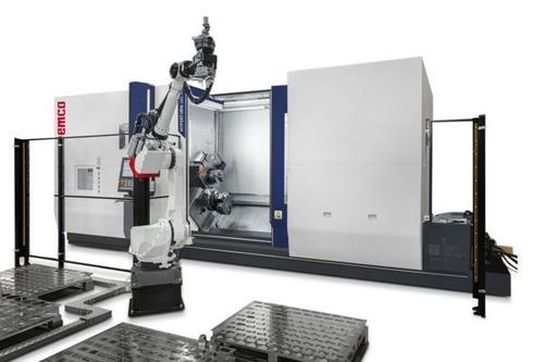 Cella robotizzata di scarico - EMCO GmbH - di carico / di misura / per centro di lavorazione