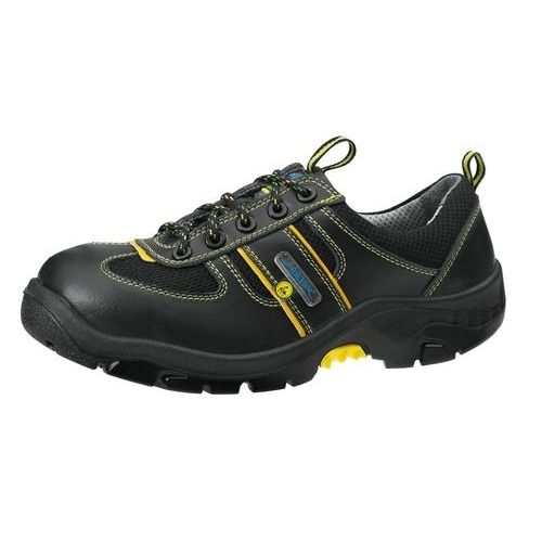 Scarpe Antinfortunistiche S1P - Nero E Giallo, Punta In Acciaio, Pelle Bovina, Taglie 36-50, Traspiranti