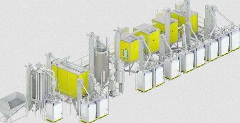 Impianto di riciclaggio per materie plastiche - KRS - HAMOS GmbH, Recycling- und Separationstechnik - RAEE / con granulazione / su linea di processo