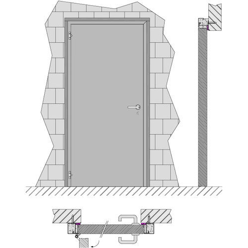 Porta battente - HEINEN SONDERMASCHINENBAU Neustadt GmbH - con cerniera / in acciaio / in PVC