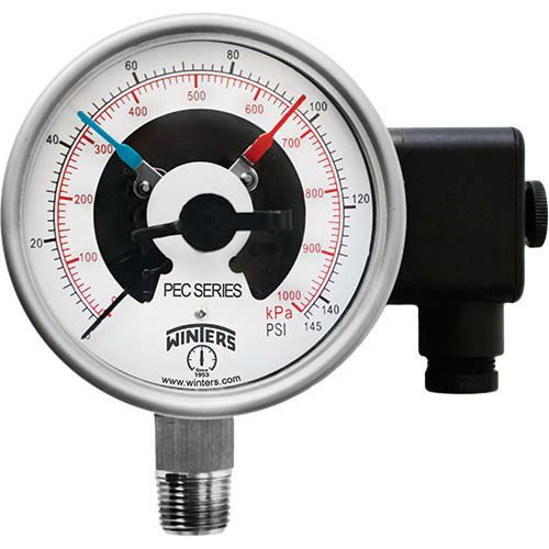 Manometro differenziale - PEC PREMIUM - WINTERS INSTRUMENTS - con quadrante / filettato / NPT 1/2