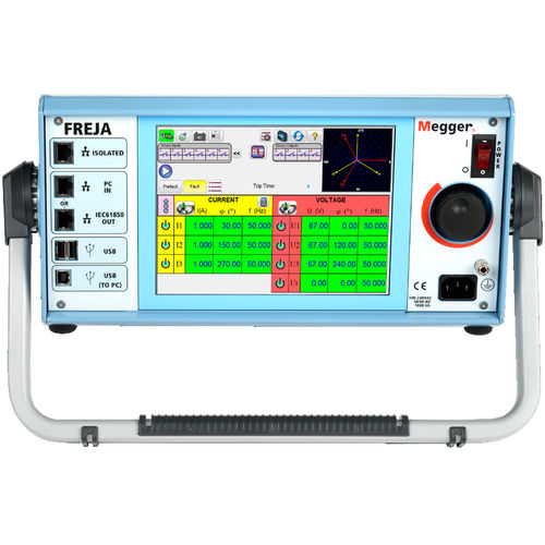 Sistema di test per rete elettrica - FREJA543 - MEGGER - per relè trifase / portatile / automatico