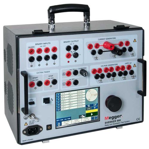 Sistema di test per macchinari e impianti elettrici - SVERKER900 - MEGGER - per relè trifase / compatto / automatico