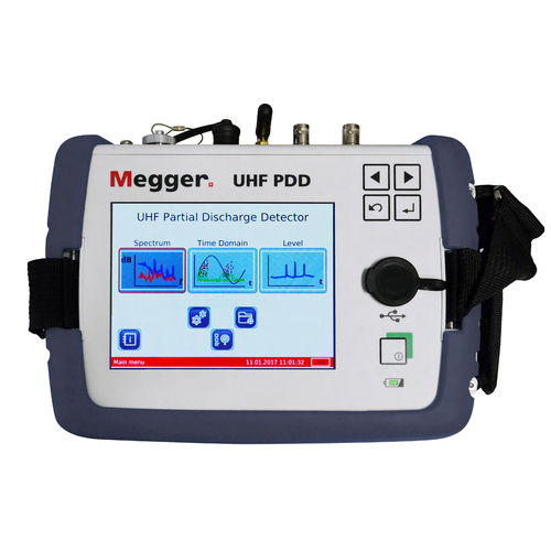 Strumento di misura di scarica parziale - UHF PD - MEGGER - a radiofrequenza / portatile / con display