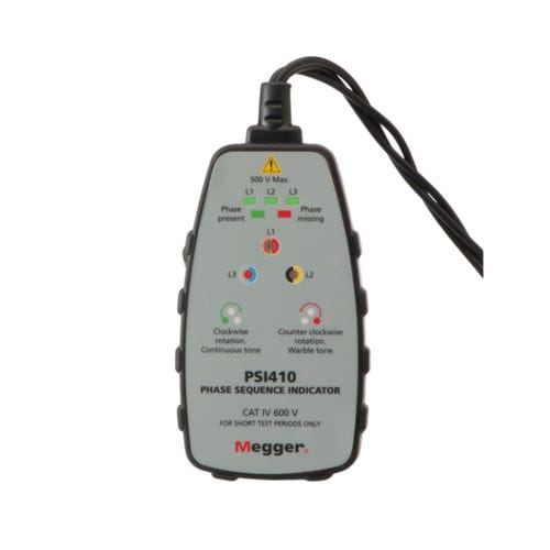 Indicatore di sequenza di fase - PSI410 - MEGGER - LED / portatile