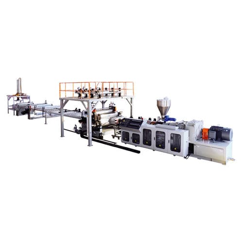Linea di estrusione multistrato - SPC  - Jwell Extrusion Machinery Co., Ltd., Shanghai - con touch screen / ad alto rendimento / controllata da PLC