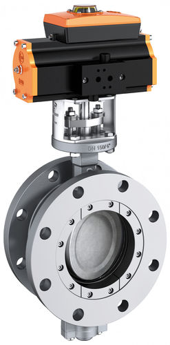 Valvola a farfalla - HP 112 - EBRO ARMATUREN Gebr. Bröer GmbH - a comando pneumatico / con doppia flangia / a doppia eccentricità