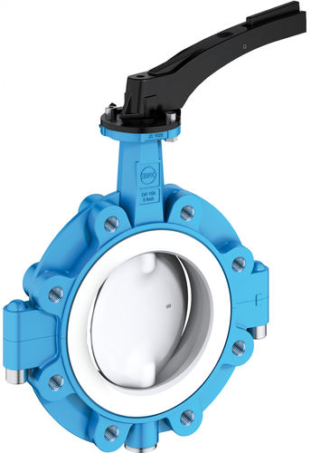 Valvola a farfalla - T 214-A - EBRO ARMATUREN Gebr. Bröer GmbH - a leva / per prodotti chimici / tipo lug