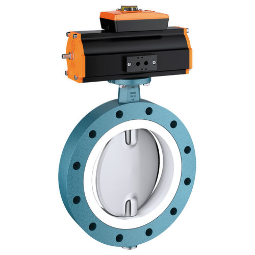 Valvola a farfalla - Z 014-WN - EBRO ARMATUREN Gebr. Bröer GmbH - a comando pneumatico / con flangia