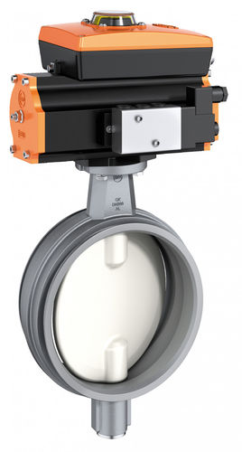 Valvola a farfalla - CK - EBRO ARMATUREN Gebr. Bröer GmbH - a comando pneumatico / wafer / in alluminio