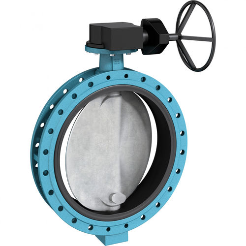Valvola a farfalla - F 012-K1/WN - EBRO ARMATUREN Gebr. Bröer GmbH - con volante / con doppia flangia / per condizioni severe