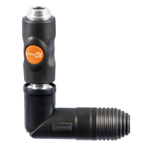Raccordo pneumatico - BSI 061102SW - Prevost - filettato / push-to-lock / a gomito