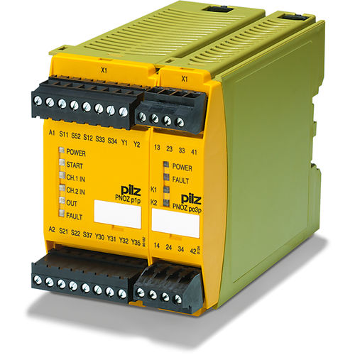 Relè di sicurezza di arresto di emergenza - PNOZpower - PILZ - per barriera fotoelettrica / NA / su guida DIN