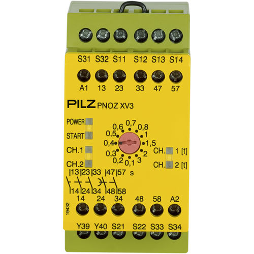 Relè di sicurezza per montaggio su pannello - PNOZ XV3 - PILZ - a doppio canale / monocanale / 24 VDC