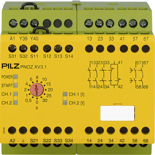 Relè di sicurezza di arresto di emergenza - PNOZ XV3.1 - PILZ - DC / AC / temporizzatore
