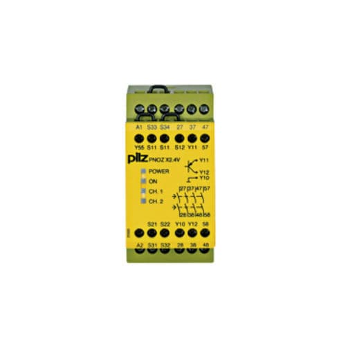 Relè di sicurezza di arresto di emergenza - PNOZ X2.4V - PILZ - per montaggio su pannello / a innesto / a doppio canale