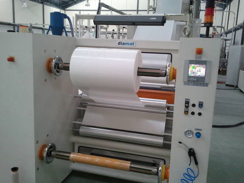 Bobinatrice di pellicole di plastica - diamat Maschinenbau GmbH - semiautomatica / per linea di estrusione