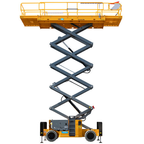 Piattaforma elevatrice a forbice su ruote - HS18 E - Haulotte - elettrica / per uso in interni ed esterni / per terreno accidentato